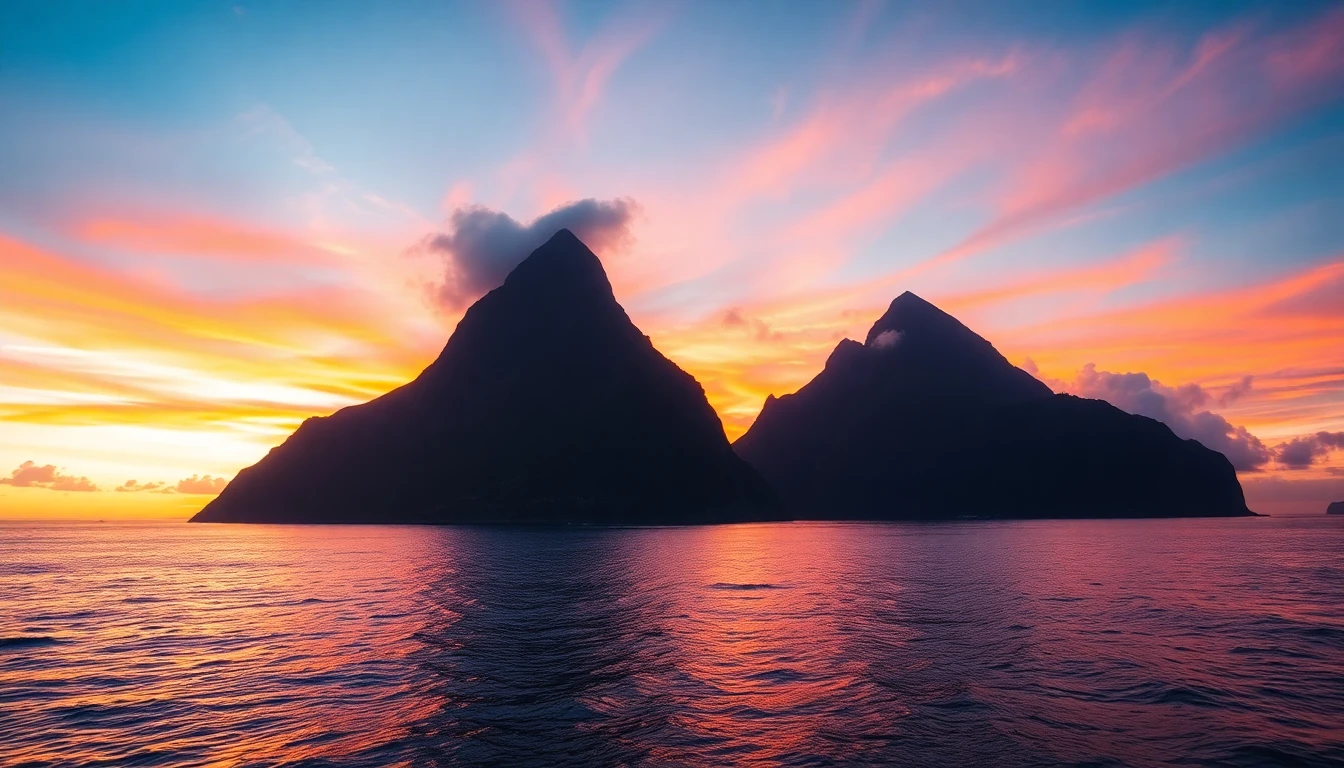 The Piton Mountains in Saint Lucia